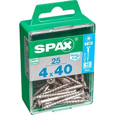 Schroefdoos SPAX Gedeeltelijke draad 4 x 40 mm Platte kop (25 Stuks) Schroefdoos SPAX Gedeeltelijke draad 4 x 40 mm Platte kop (25 Stuks)