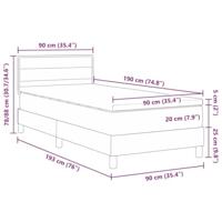 Boxspringbed met matras met matras Donkergrijs 90 x 190 cm Stof - thumbnail