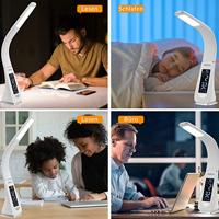 LED tafellamp - 4in1 lamp - kalender - klok - thermometer - wit - thumbnail