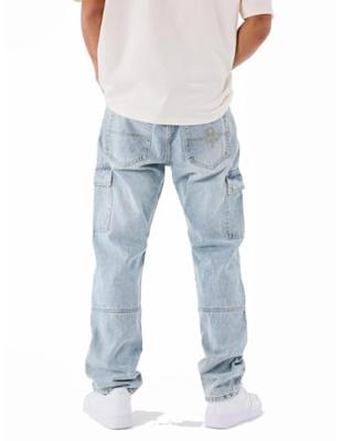 Project x Paris Cargo Jeans Heren Lichtblauw - Maat L - Kleur: Lichtblauw | Soccerfanshop