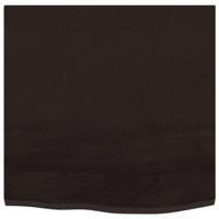 VidaXL Wastafelblad 60x60x2 cm behandeld massief hout donkerbruin - thumbnail