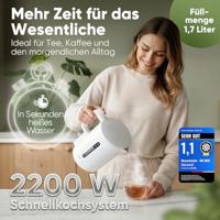 Clatronic WK 3835 waterkoker 1,7 l 2200 W Wit - thumbnail