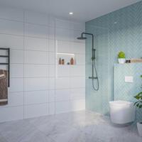 Fortifura Galeria Inloopdouche - helder glas - 140x200cm - 8mm - nano - blind inbouw profiel SW797916 SW1102415 - thumbnail