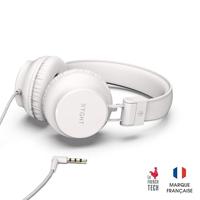 RYGHT R484789 NIMA bedrade hoofdtelefoon, helder en diep stereogeluid, opvouwbaar en licht, geïntegreerde microfoon, gevoerde oordopjes, 1,2 meter kabel, wit - thumbnail