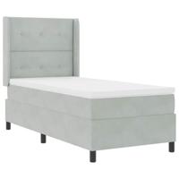 Boxspringbed met matras en LED fluweel lichtgrijs 100x200 cm - thumbnail