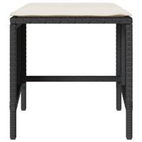 4-delige Loungeset met kussens poly rattan zwart - thumbnail