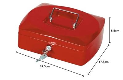 Q-CONNECT geldkoffer, 255 x 200 x 85 mm, rood