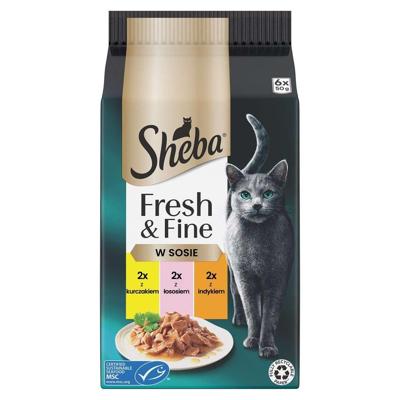 SHEBA Fresh & Fine Meat Dishes in Sauce - nat kattenvoer - 6x50g