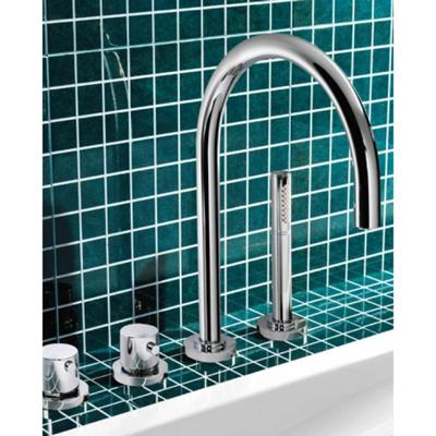 Badrandkraan Hotbath Buddy 2-knop Thermostatisch Compleet 4-gats Geborsteld Nikkel