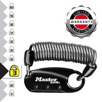 Masterlock Combinatie Carabineslot kabel zwart - 1551EURDBLK 1551EURDBLK - thumbnail