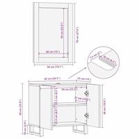 Badkamermeubelset met plank 2 pcs Bruin 62 x 33 x 58 cm - thumbnail