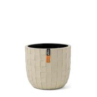 Pot bol blocks d17h15cm beige - thumbnail