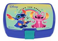 Serviesset - FUN HOUSE - STITCH AND ANGEL - Glas, bord Ø22 cm en Ø16 cm, bestek, waterfles en snackdoosje - thumbnail