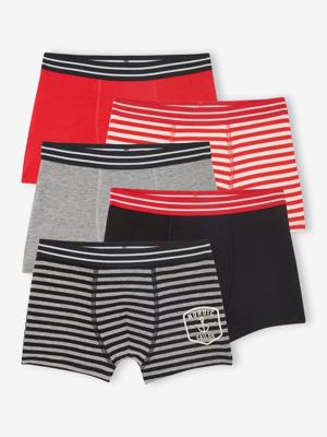 Vertbaudet bio collectie: 5-pack jongens boxershorts SAILOR rood Vertbaudet bio collectie: 5-pack jongens boxershorts SAILOR rood
