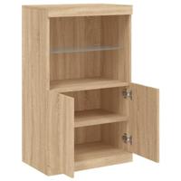Dressoir met LED-verlichting 60,5x37x100 cm sonoma eikenkleurig - thumbnail