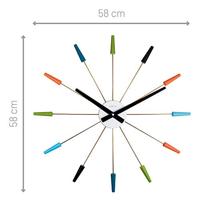 NeXtime NE-2610VI Wandklok 58cm Retro RVS Stil Uurwerk - thumbnail