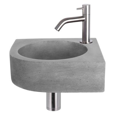 Fonteinset Differnz Cleo 31.5x31.5x10 cm Beton Donker Grijs Met Kraan Gebogen Mat Chroom Differnz Fonteinset Differnz Cleo 31.5x31.5x10 cm Beton Donker Grijs Met Kraan Gebogen Mat Chroom Differnz