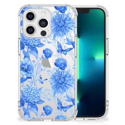 Case voor Apple iPhone 13 Pro Flowers Blue Case voor Apple iPhone 13 Pro Flowers Blue
