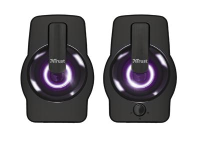 Trust Gemi Met RGB LED verlichte 2.0-luidsprekerset PC speaker Zwart