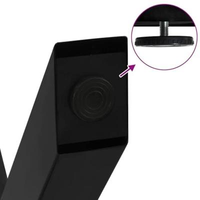Salontafelpoten 2 st X-vormig 37x(30-31) cm staal zwart - thumbnail