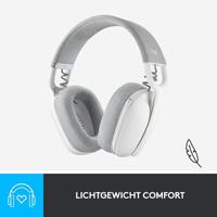 Logitech ZONE VIBE 100 Over Ear headset Bluetooth Stereo Wit Ruisonderdrukking (microfoon), Noise Cancelling Volumeregeling, Microfoon uitschakelbaar (mute) - thumbnail