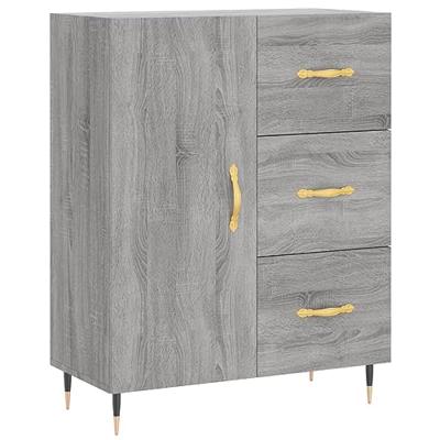Dressoir 69,5x34x90 cm bewerkt hout grijs sonoma eikenkleurig