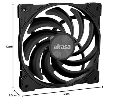 Akasa Alucia XS12 Computer behuizing Koelplaat/radiatoren Zwart 1 stuk(s)