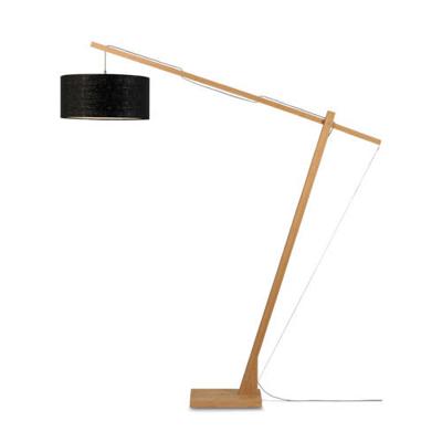 GOOD&MOJO Vloerlamp 'Montblanc' Bamboe en Eco linnen, 207cm, kleur Donkergrijs GOOD&MOJO Vloerlamp 'Montblanc' Bamboe en Eco linnen, 207cm, kleur Donkergrijs
