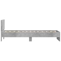 Bedframe met hoofdeinde bewerkt hout betongrijs 90x190 cm - thumbnail