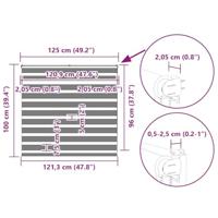 Zebra rolgordijn 125x100 cm stofbreedte 120,9cm polyester bruin - thumbnail