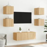 Tv-wandmeubels met LED 2 st 30,5x35x30 cm sonoma eikenkleurig - thumbnail