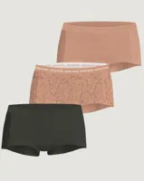 3-pack dames boxershort- Everyday - XS - Roze - Onderbroek - Ondergoed - XS - Onderbroek - Ondergoed - thumbnail