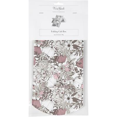 Vivi Gade Cadeaudoosje, bloemen, afm 18x15x6 cm, 300 gr, bruin, 3 stuk/ 1 doos