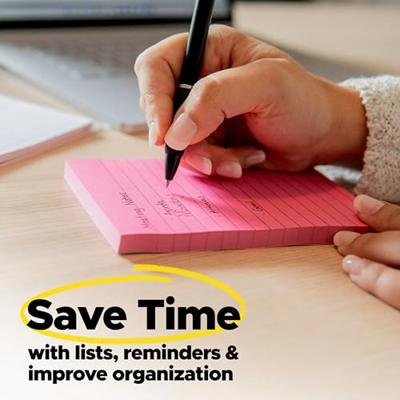 Post-it Notes, ft 101 x 101 mm, geel, gelijnd, blok van 300 vel