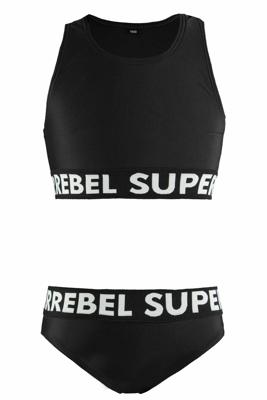 SUPERREBEL Meisjes bikini sportief - Zwart