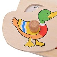 Goki houten dieren noppenpuzzel, 9st. - thumbnail