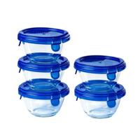 Set van 5 mini kommen - PYREX - Cook & Go - Glas - Rond - Lekvrij deksel - 0,2 L - thumbnail