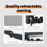 VidaXL Inklapbaar zonnescherm lichtgrijs 400 × 300 cm - thumbnail