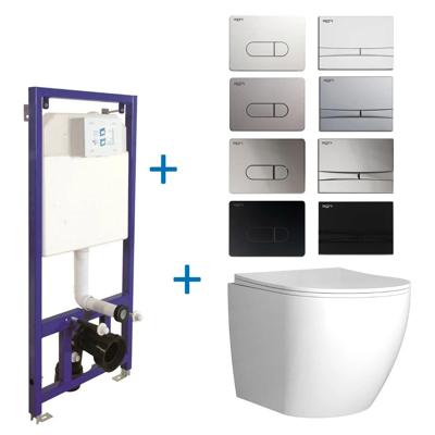 Toiletset Budget 62 Mudo Glans Wit Met B&W Drukplaat Toiletset Budget 62 Mudo Glans Wit Met B&W Drukplaat