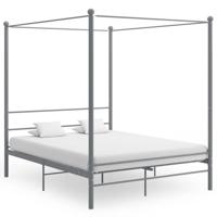 Hemelbedframe metaal grijs 160x200 cm - thumbnail