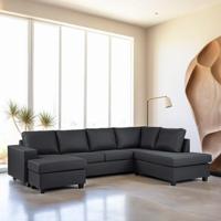 BASE 3-zits Hoekbank 'Daryll' Rechts, kleur Antraciet - thumbnail