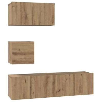 Tv-meubelset 4 pcs artisanaal eikenkleurig 60 x 30 x 30 cm