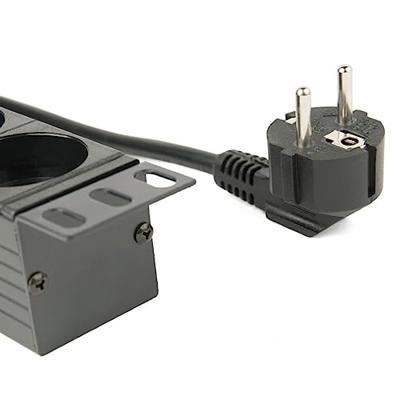 EnerGenie EG-PDU-014 Rack Power Distribution Unit (8 Schuko-stopcontacten, 1U, 16A, Schuko-stekker, 3m, zwarte kleur)