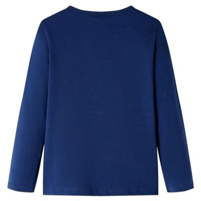 Kindershirt met lange mouwen ballerinaprint 92 marineblauw