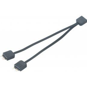 Akasa Addressable RGB LED Splitter Cable | 1-to-2 aRGB LED Splitter | 3-Pin Connector | 1 Female to 2 Male | 12cm | AK-CBLD08-12BK
