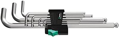 Wera 950 PKL/9 SM N Inbus Haakse schroevendraaierset 1.5 mm, 2 mm, 2.5 mm, 3 mm, 4 mm, 5 mm, 6 mm, 8 mm, 10 mm 9-delig