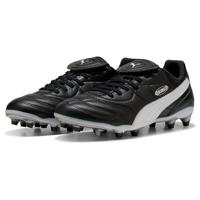 PUMA King Liga Gras / Kunstgras Voetbalschoenen (MG) Zwart Wit Zilver - thumbnail
