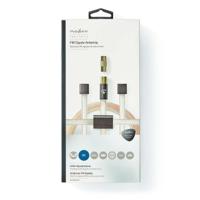 FM Dipool Antenne Set | IEC (Coax) + Coax Adapter: Male - Male | 2.0 m | Transparant - Grijs - thumbnail