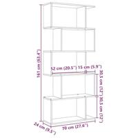Kamerscherm / boekenkast 5-laags 70x24x161 cm hout betongrijs - thumbnail