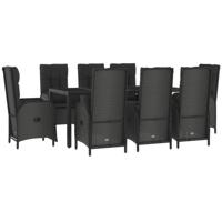 9-delige Tuinset poly rattan zwart - thumbnail